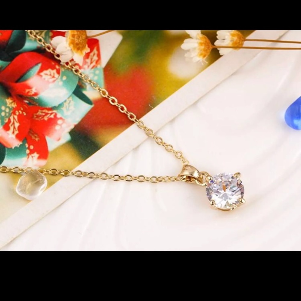 Gold CZ pendant necklace